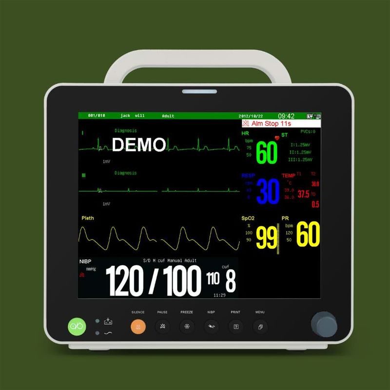 EKG'li 12.1 '' Renkli TFT Ekranlı Veteriner Çok Parametreli Hasta Monitörleri
